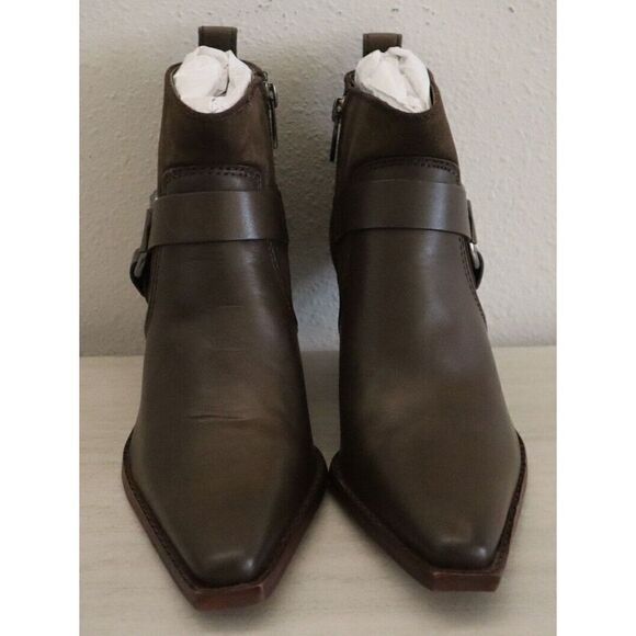 Vince Camuto Women's Sz 39 US 8.5M Taupe Nenanie Leather Suede Booties - Picture 2 of 9